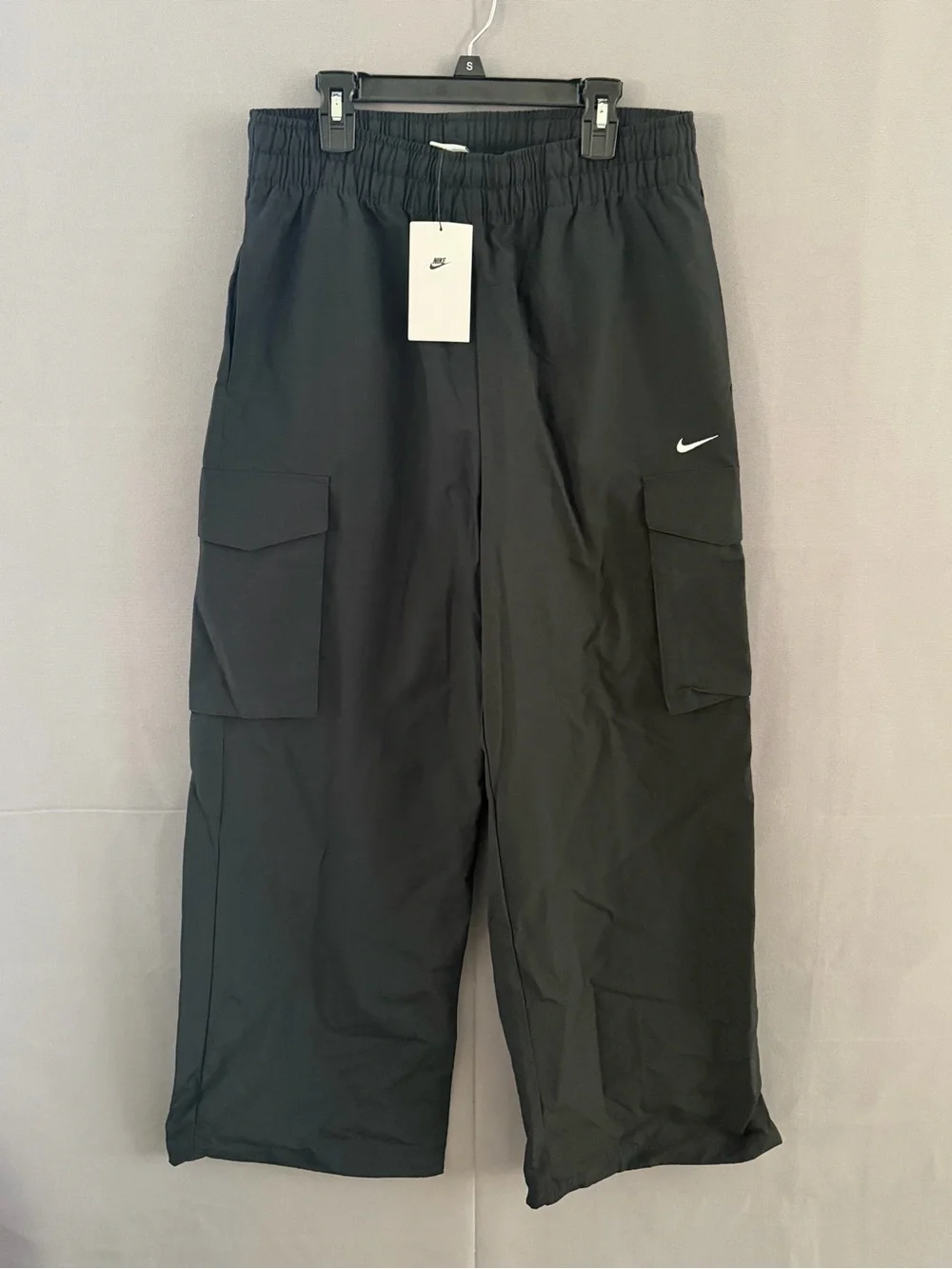 Nike Black Women's Cargo Track Pants with Swoosh